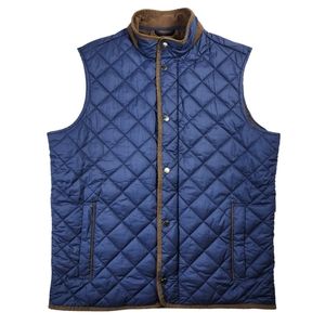 Peter Millar Mens Size Medium Blue Crown Essex Quilted Travel Vest EUC